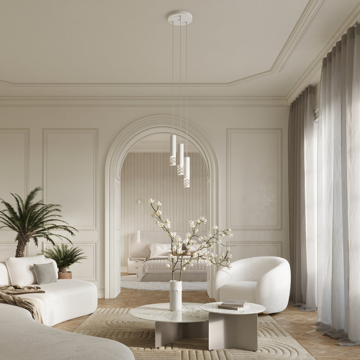 Pendant lamp LIRO 3L white