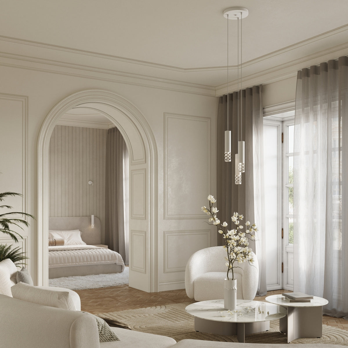 Pendant lamp LIRO 3L white