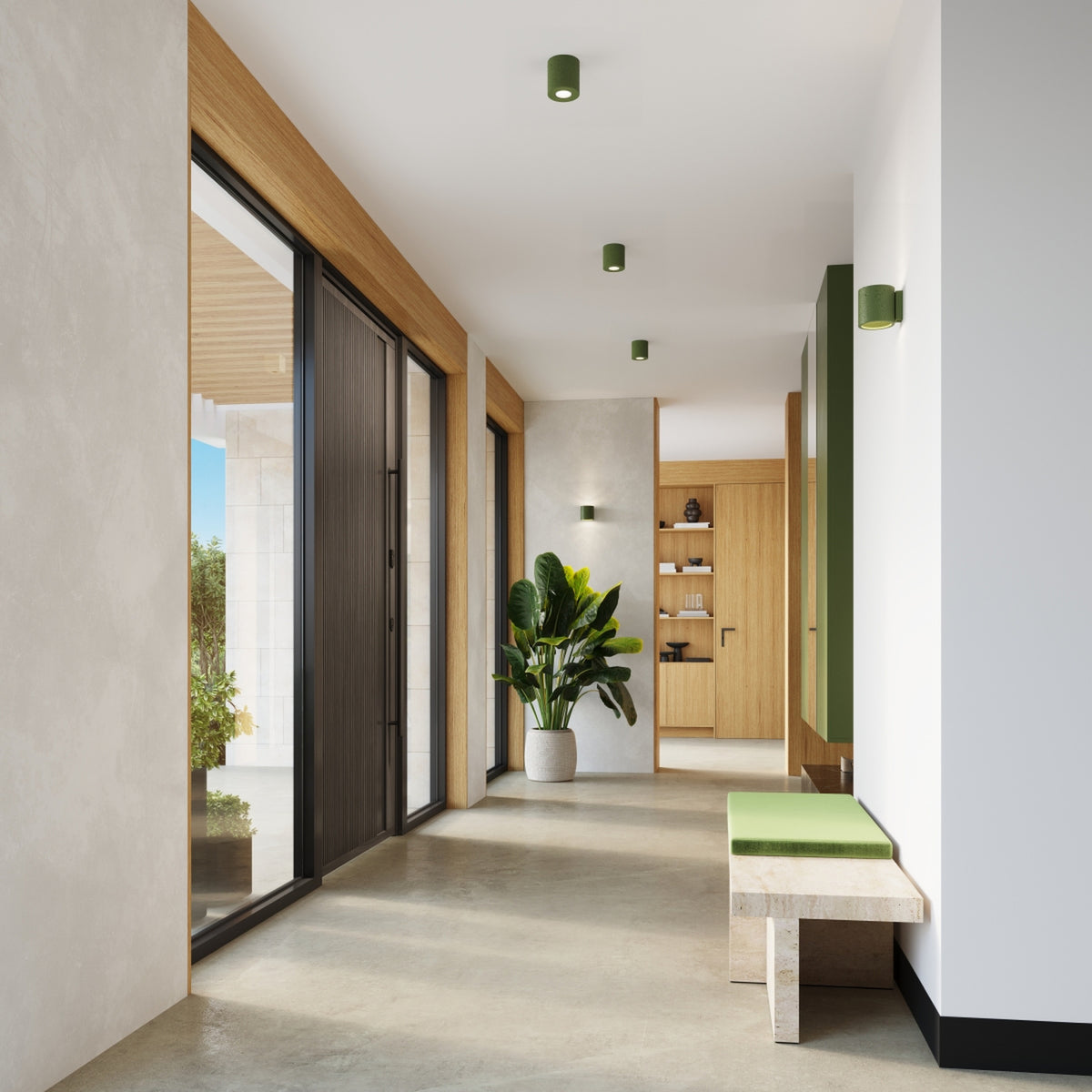 Ceiling lamp ORBIS concrete olive green