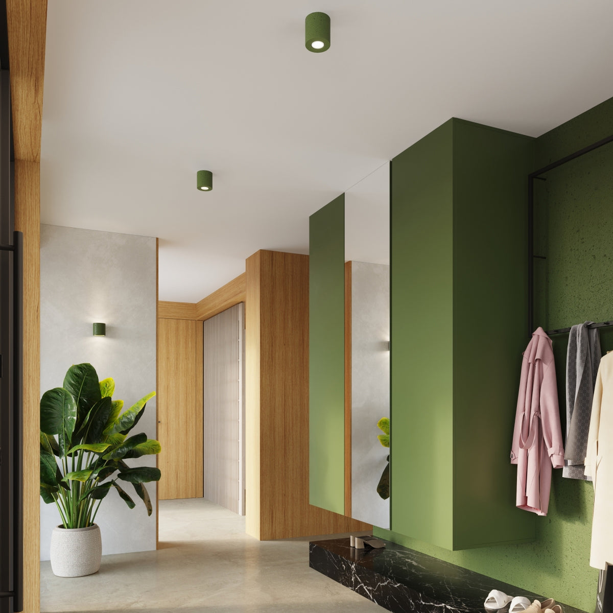 Ceiling lamp ORBIS concrete olive green