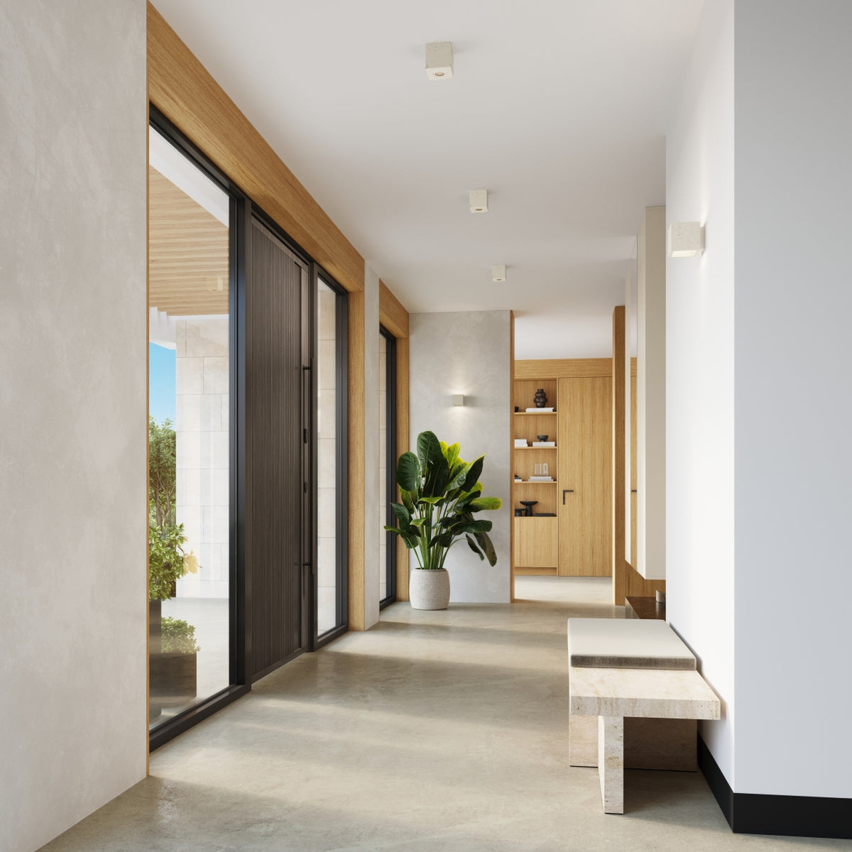 Ceiling lamp QUAD concrete beige