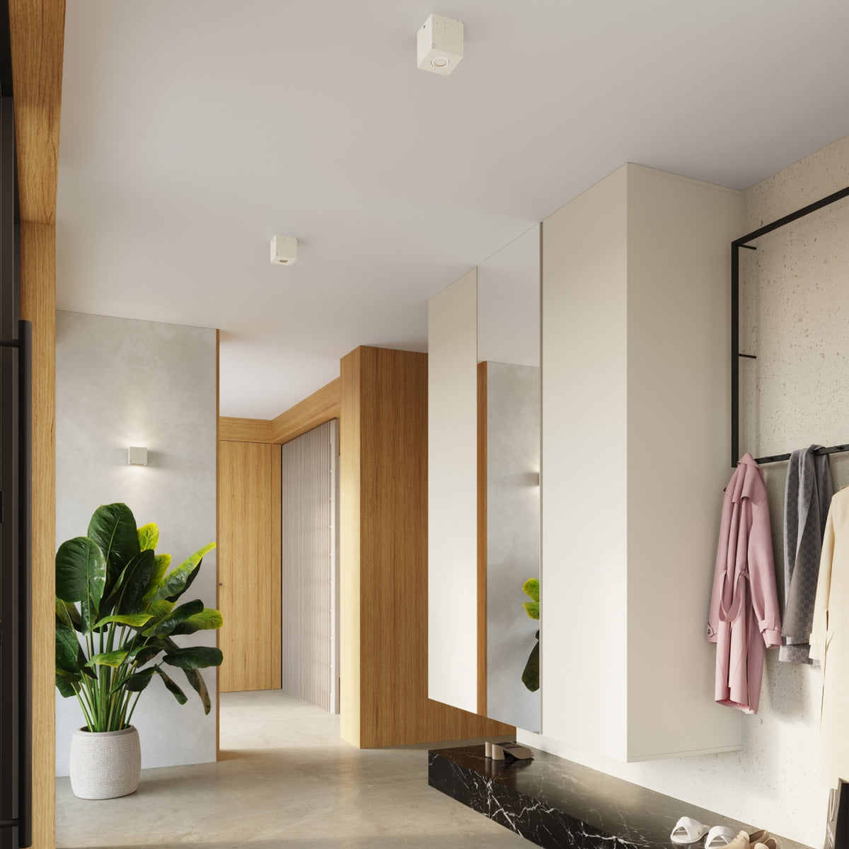 Ceiling lamp QUAD concrete beige