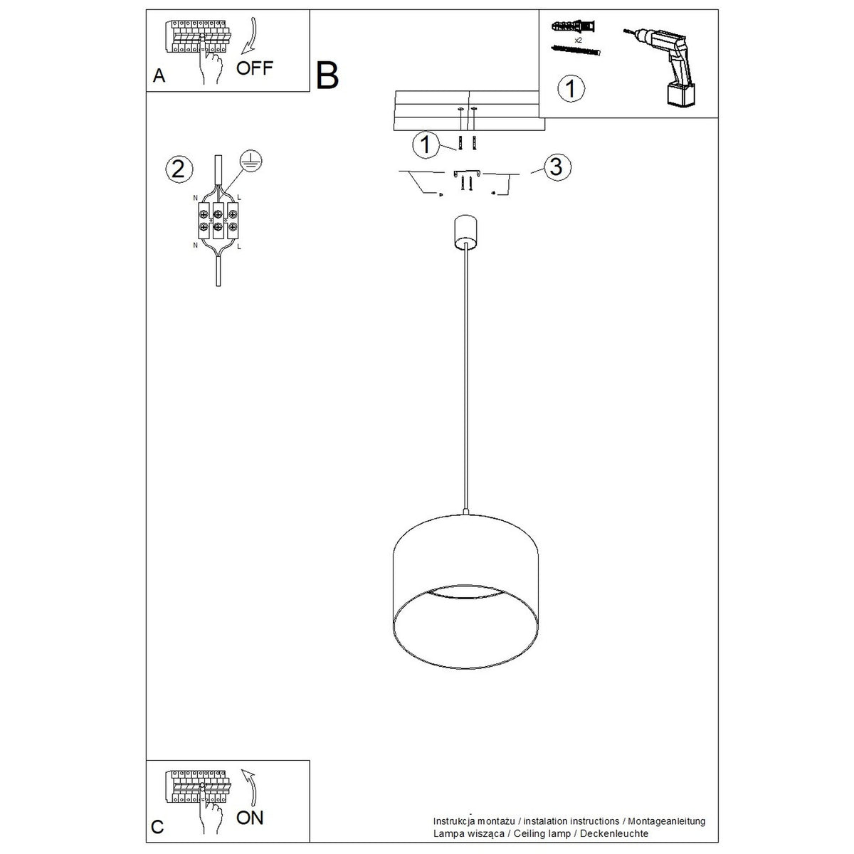 Pendant lamp NEVIA beige