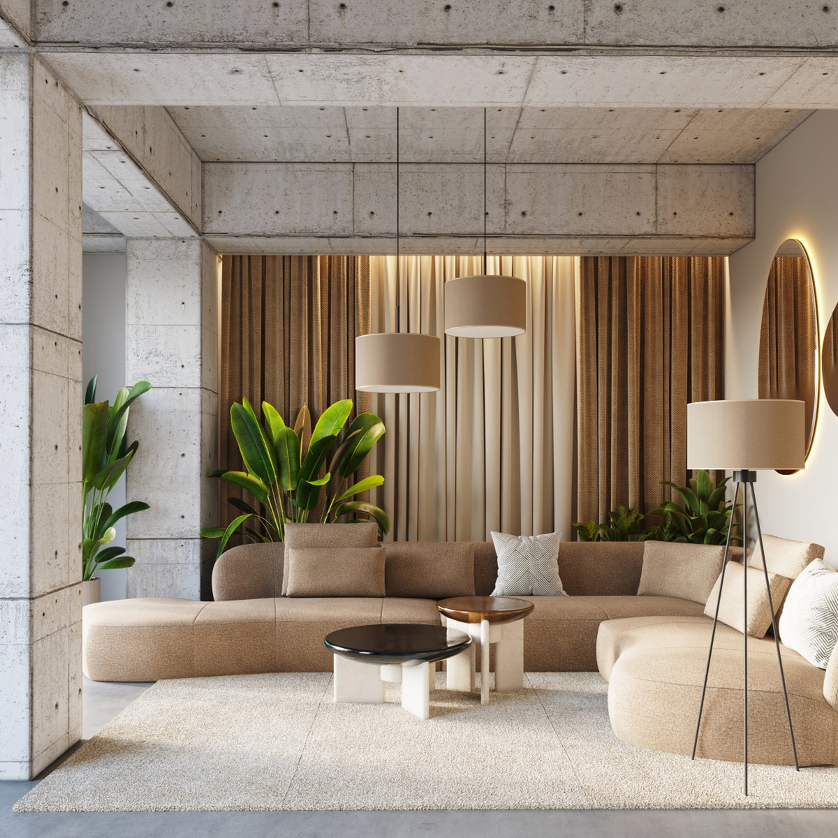 Pendant lamp NEVIA beige