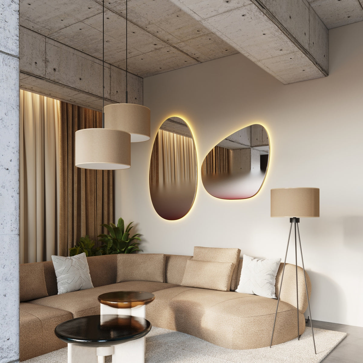 Pendant lamp NEVIA beige
