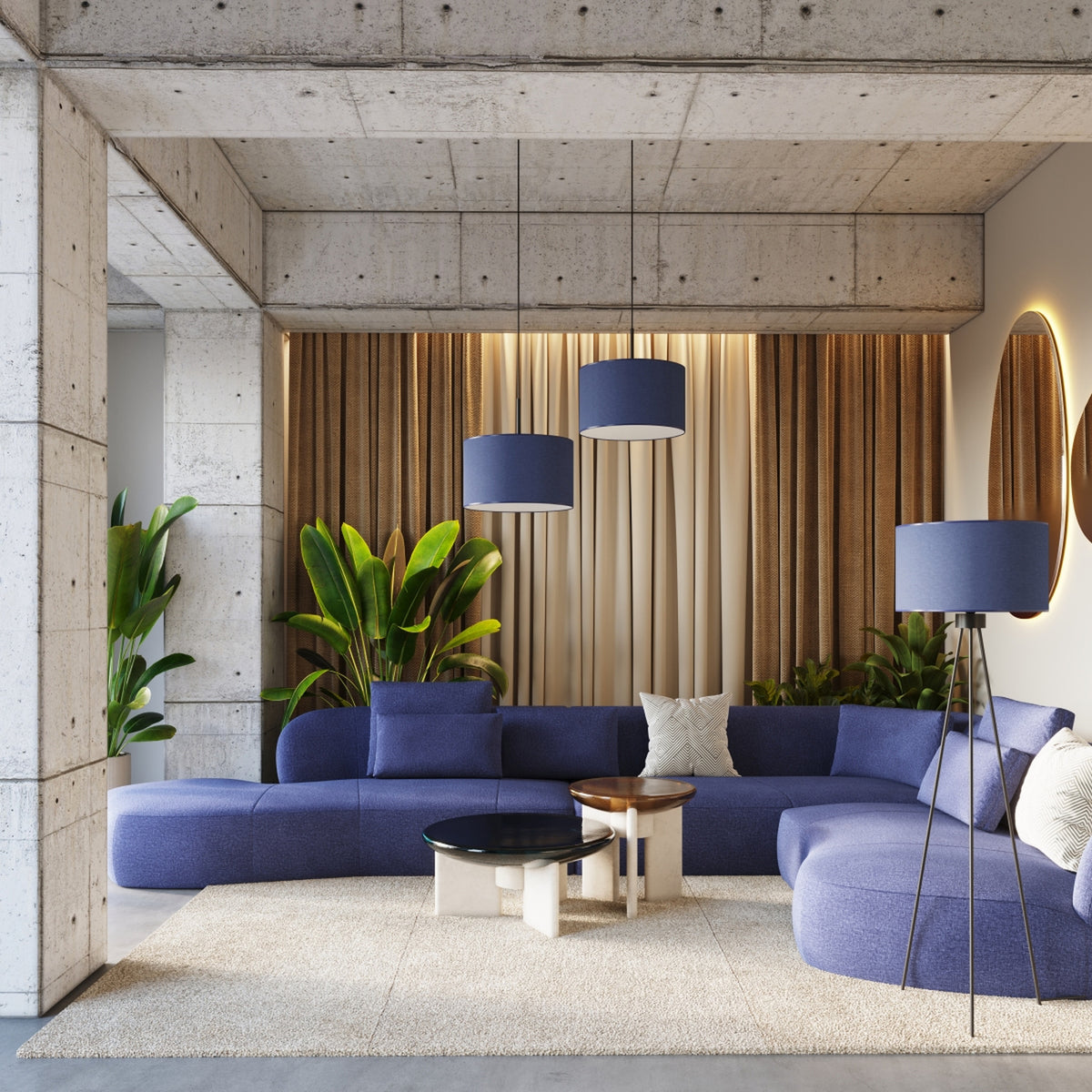 Pendant lamp NEVIA navy