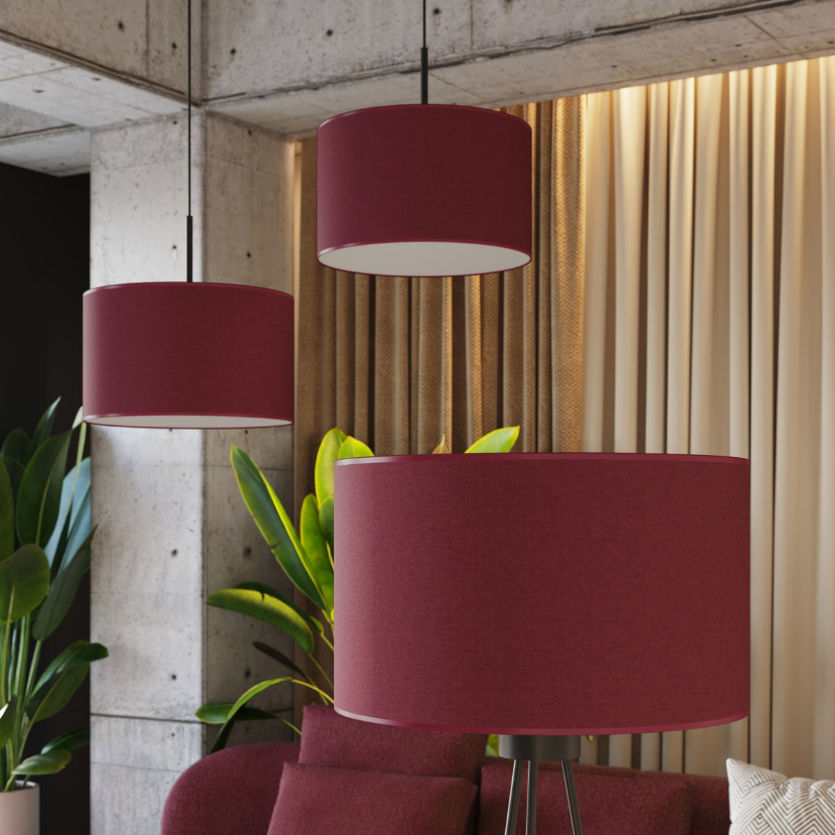 Pendant lamp NEVIA burgundy