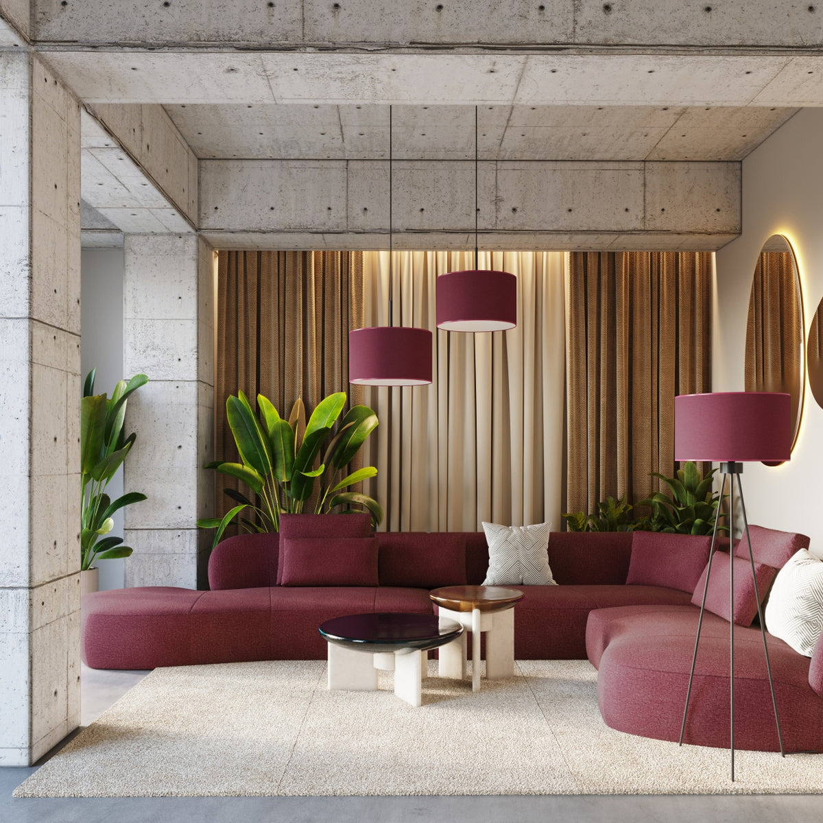Floor lamp NEVIA burgundy