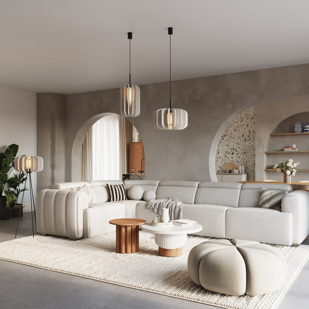 Pendant lamp MULA 27 beige