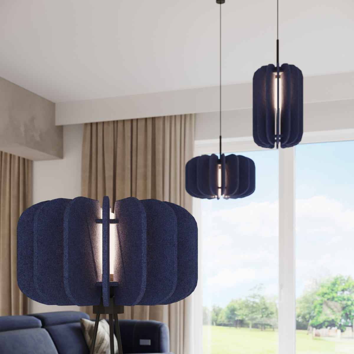 Pendant lamp MULA 27 navy