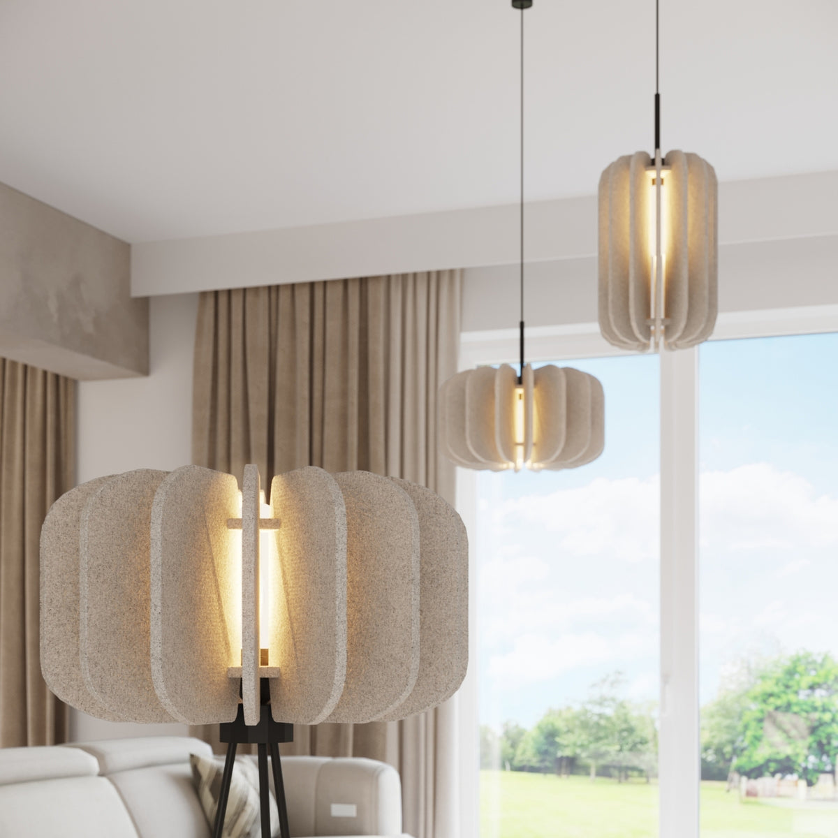Pendant lamp MULA 45 beige
