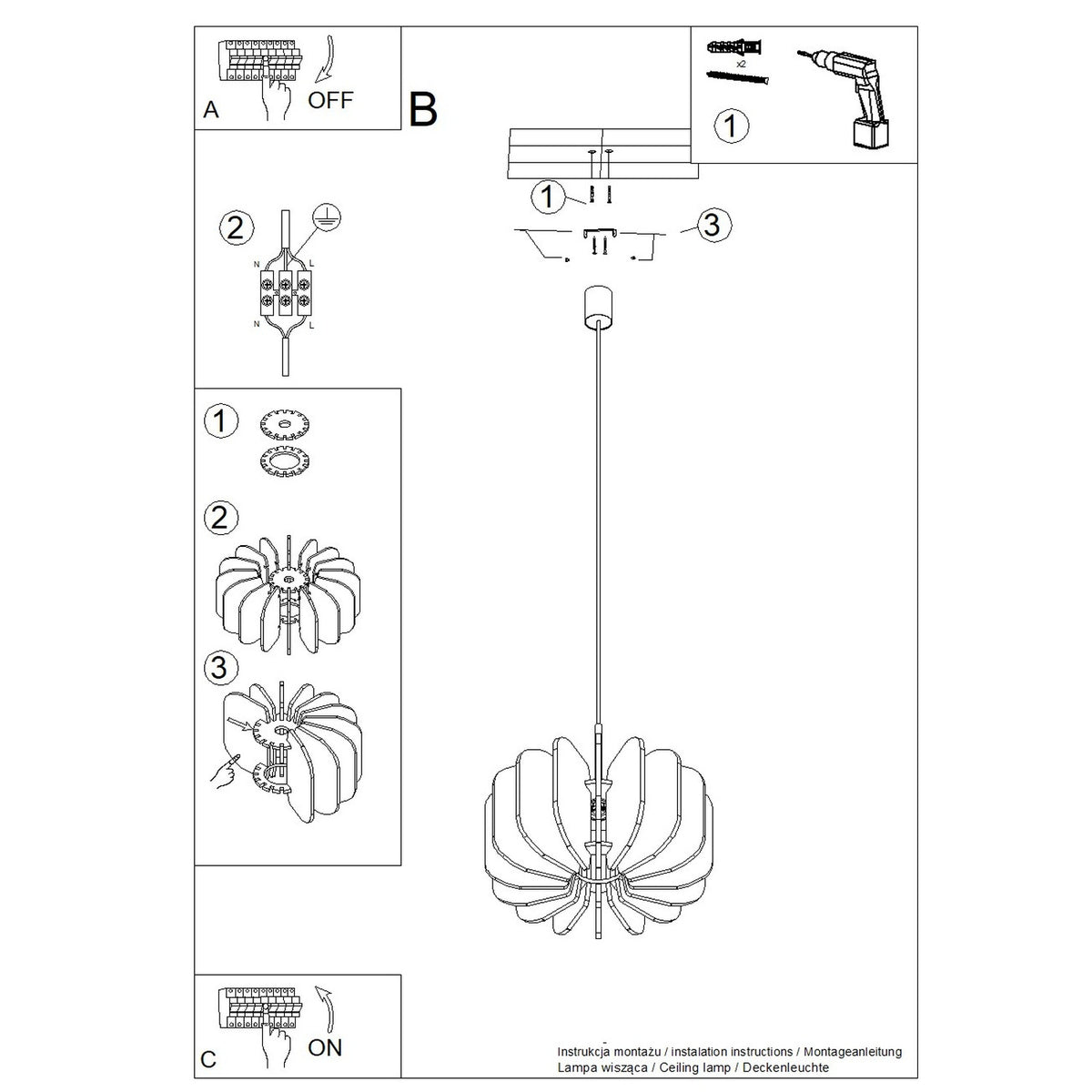 Pendant lamp MULA 45 navy