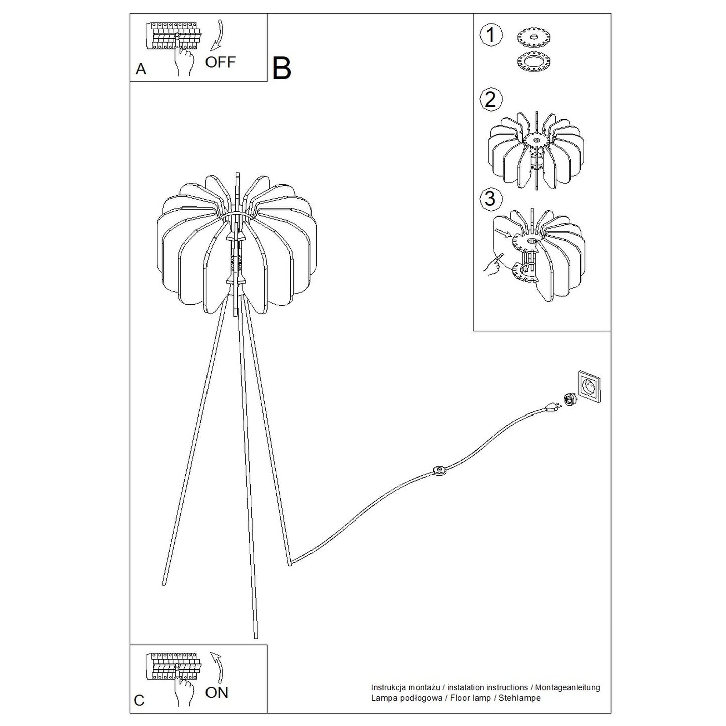 Floor lamp MULA 45 navy