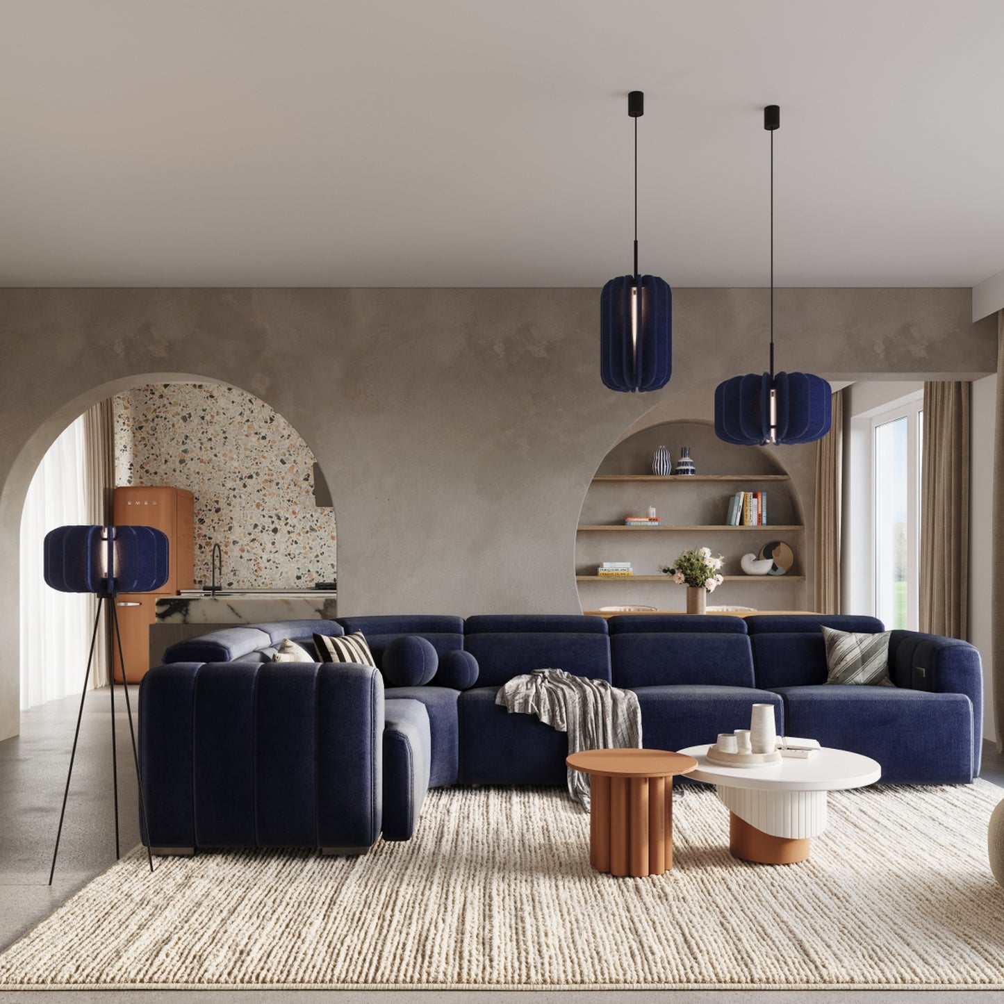 Floor lamp MULA 45 navy