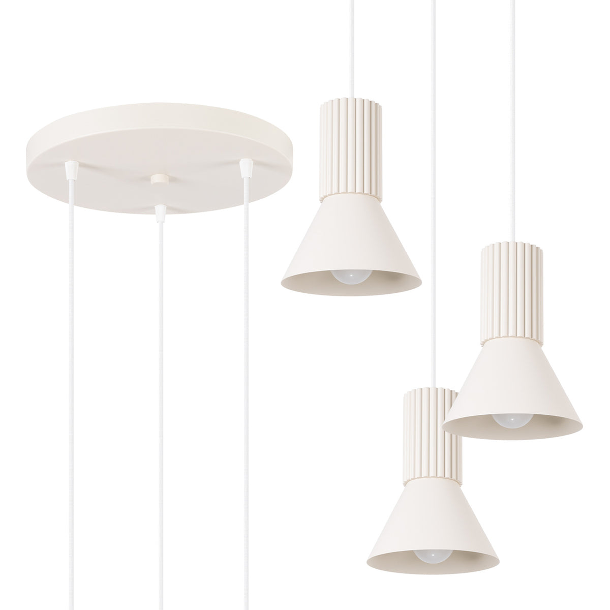 Pendant lamp ESTRIA 3P beige