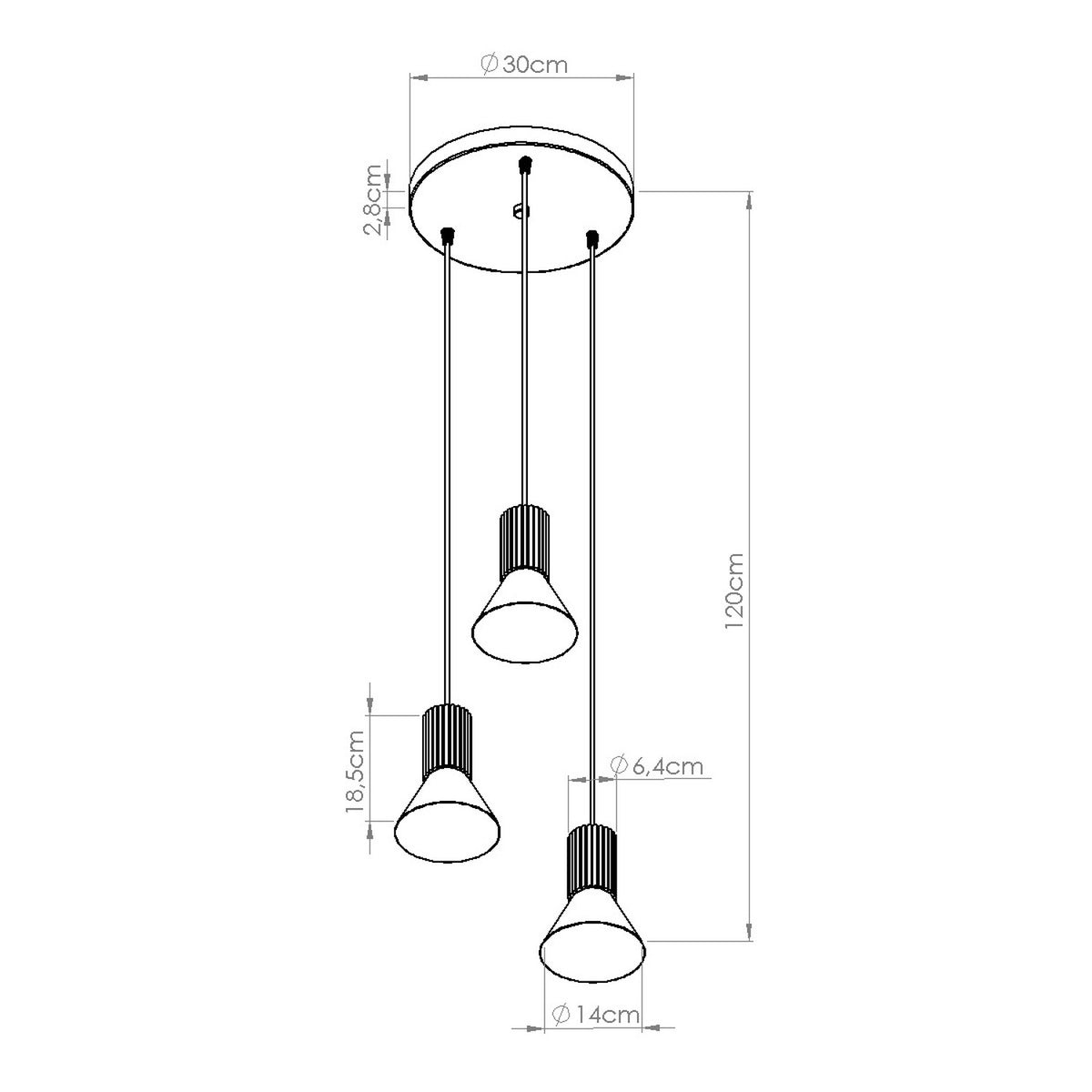 Pendant lamp ESTRIA 3P beige