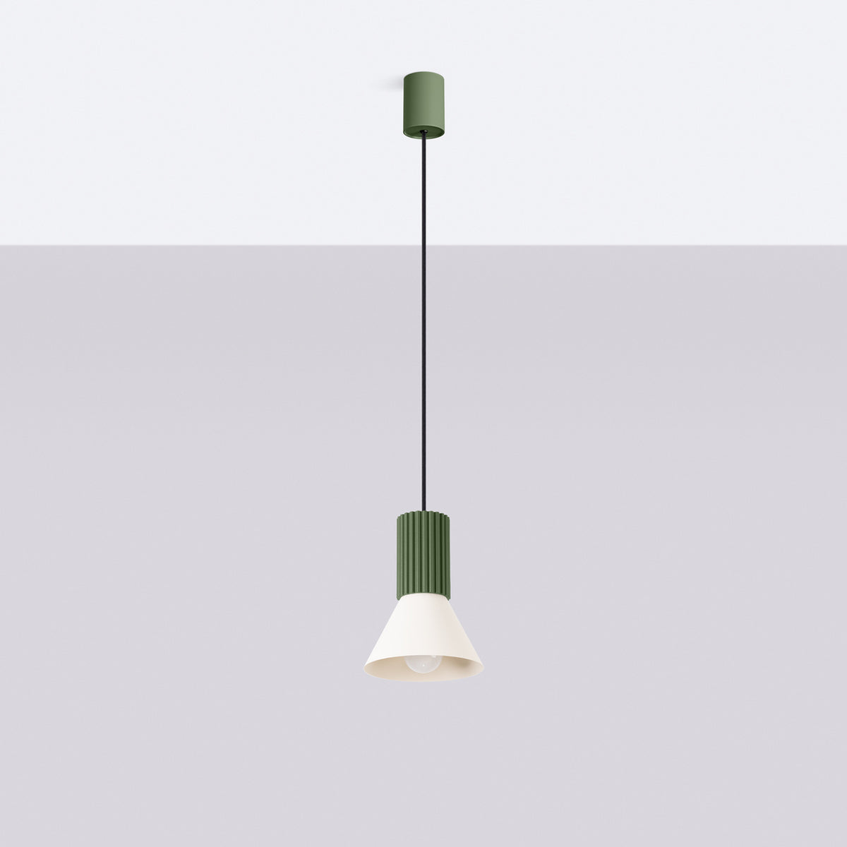 Pendant lamp ESTRIA 1 beige/olive green