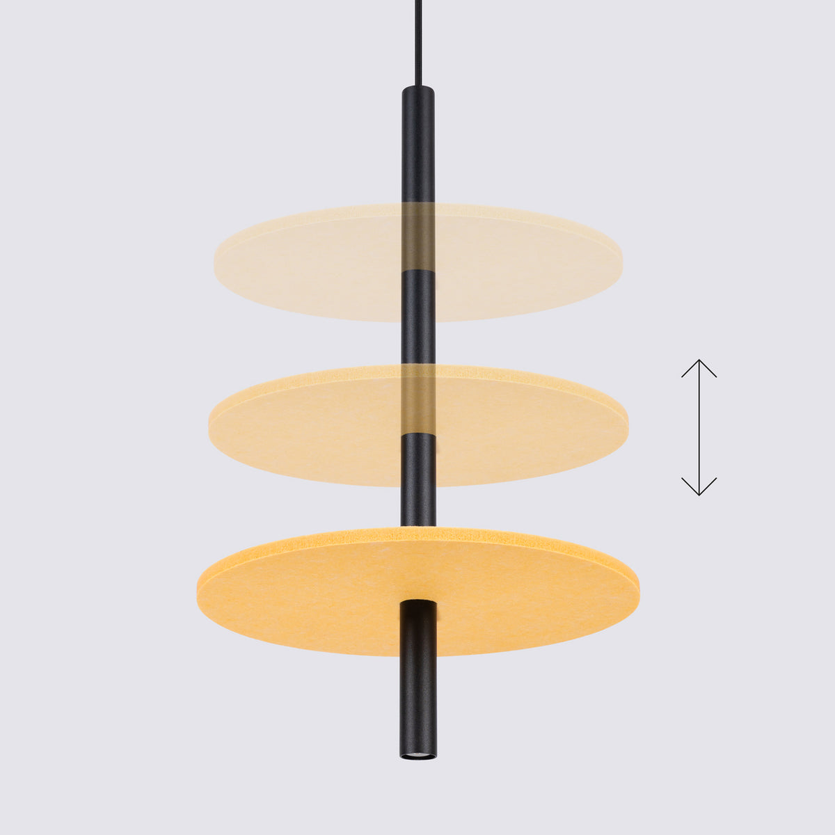 Pendant lamp FELTRO 1 black/yellow