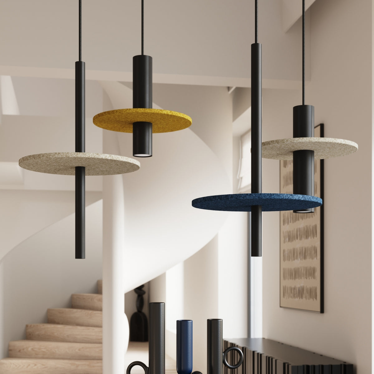 Pendant lamp FELTRO 1 black/navy