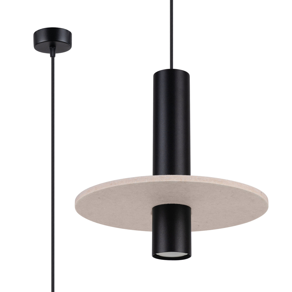 Pendant lamp PELTA 1 black/beige