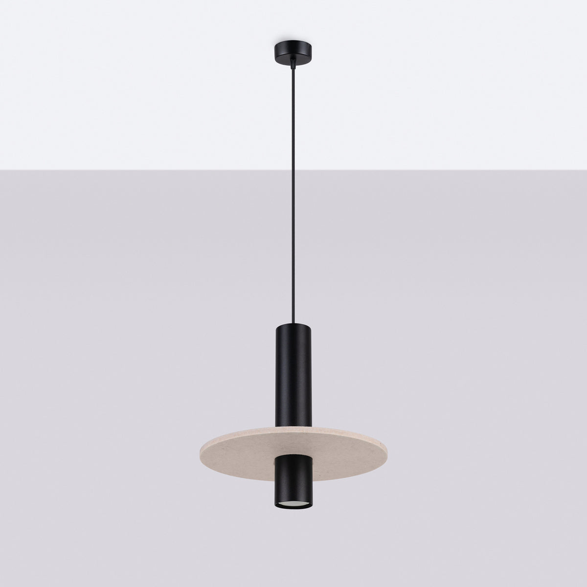 Pendant lamp PELTA 1 black/beige