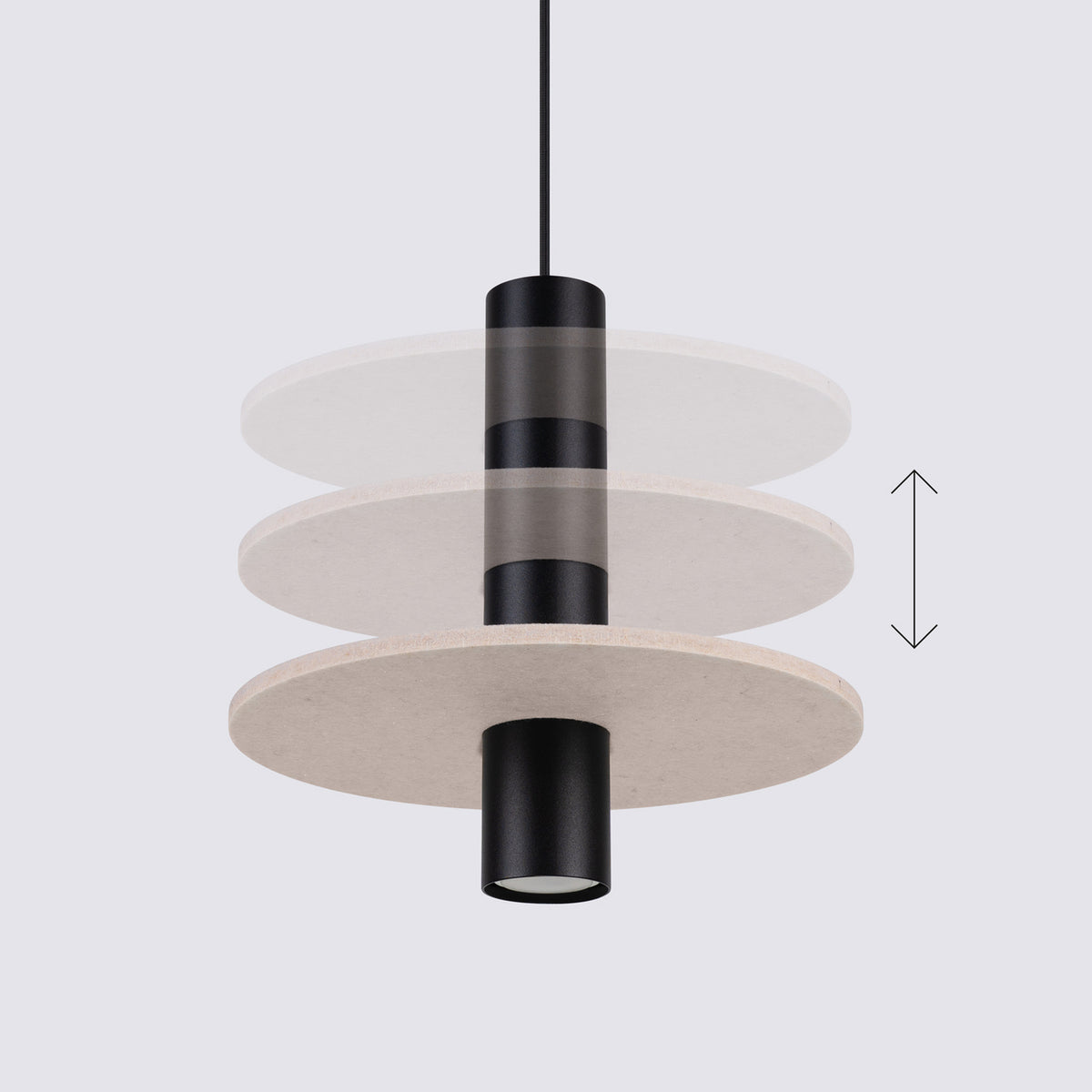 Pendant lamp PELTA 1 black/beige