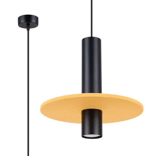 Pendant lamp PELTA 1 black/yellow