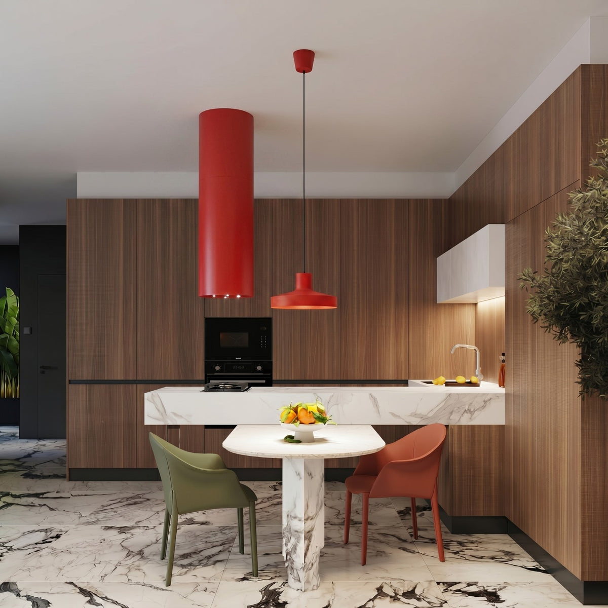 Pendant lamp BILO red