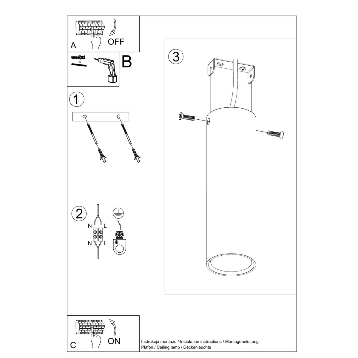 Ceiling lamp LAGOS 20 red ochre
