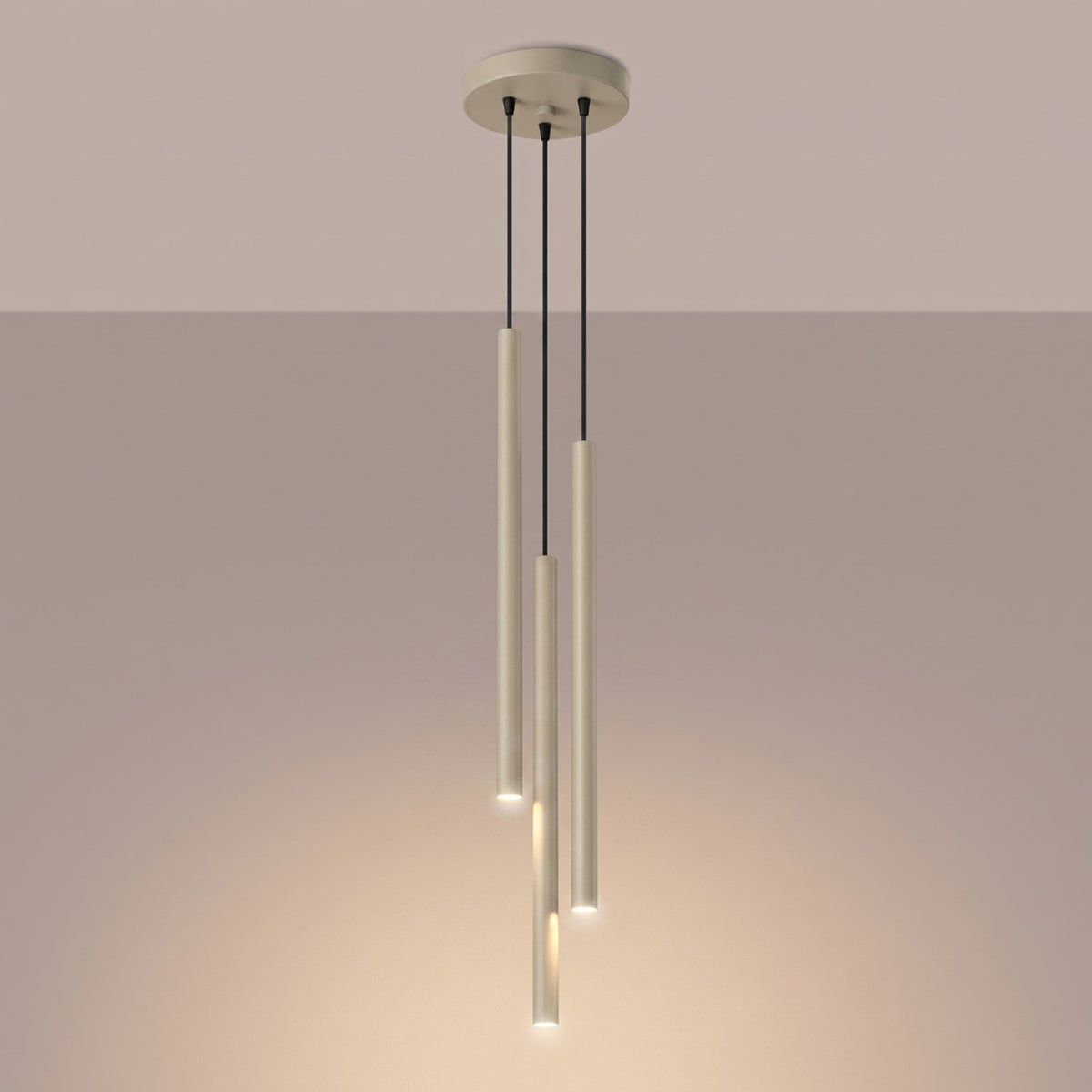 Pendant lamp PASTELO 3P taupe