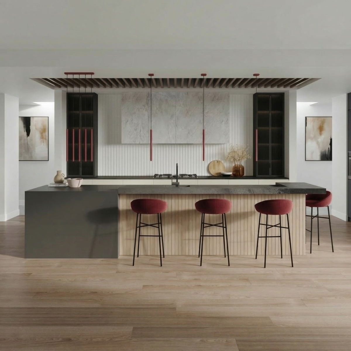 Pendant lamp PASTELO 1 burgundy