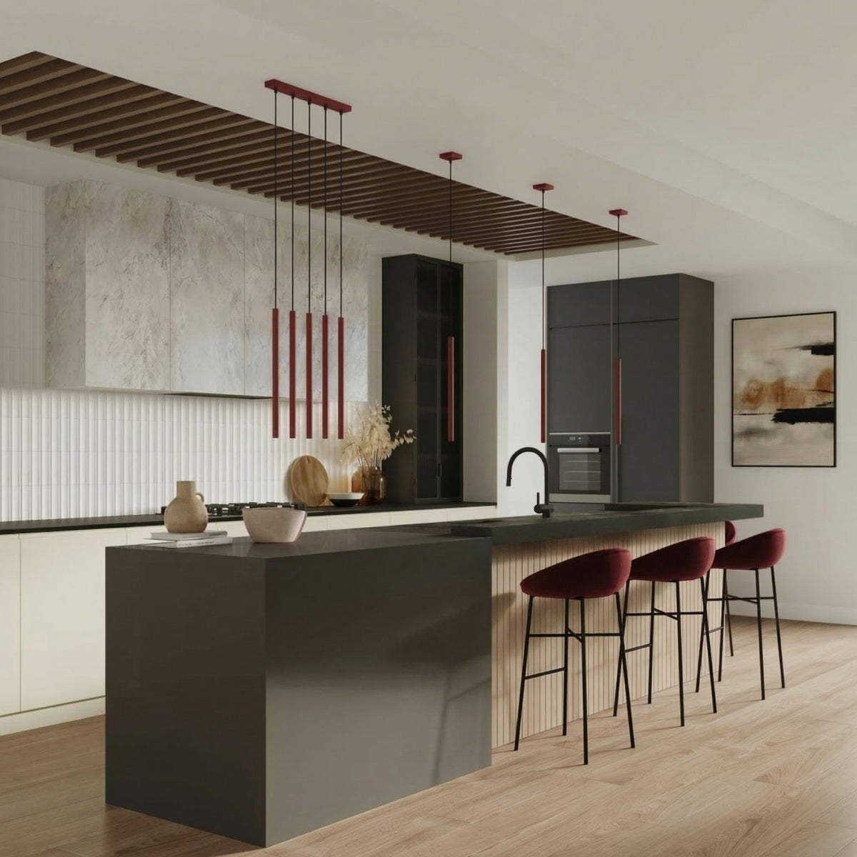 Pendant lamp PASTELO 1 burgundy