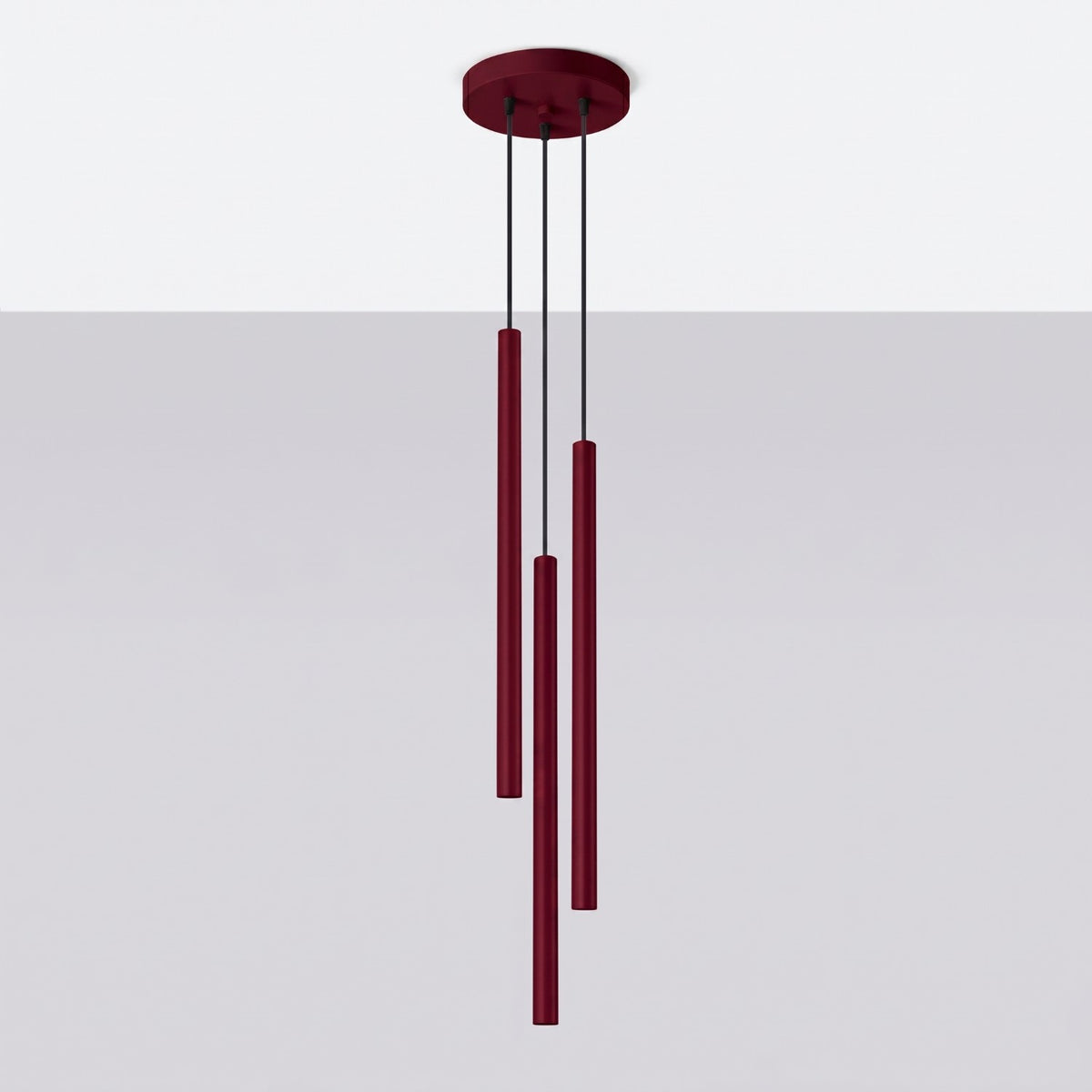 Pendant lamp PASTELO 3P burgundy