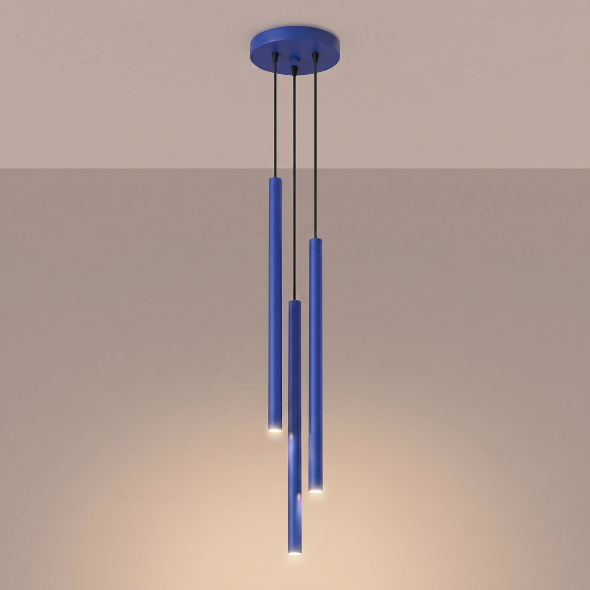 Pendant lamp PASTELO 3P ultramarine