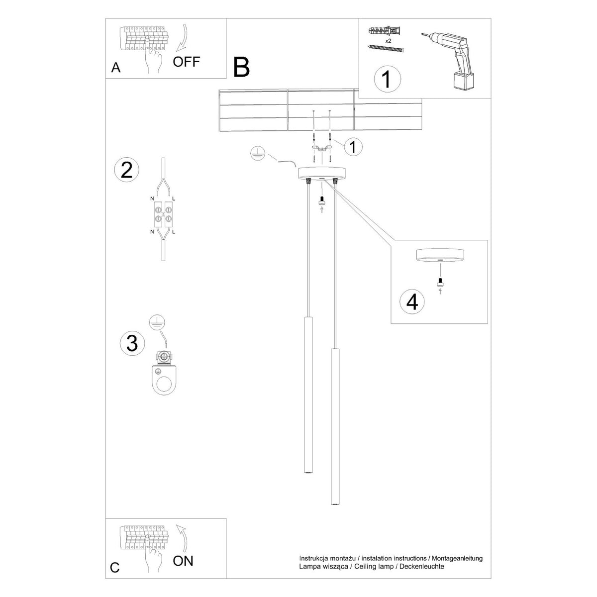 Pendant lamp PASTELO 2 sage