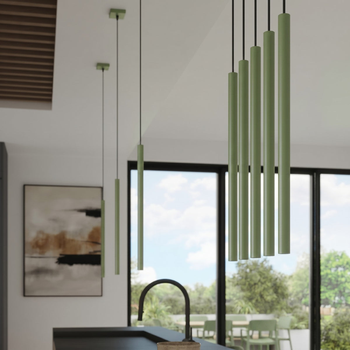 Pendant lamp PASTELO 3P sage