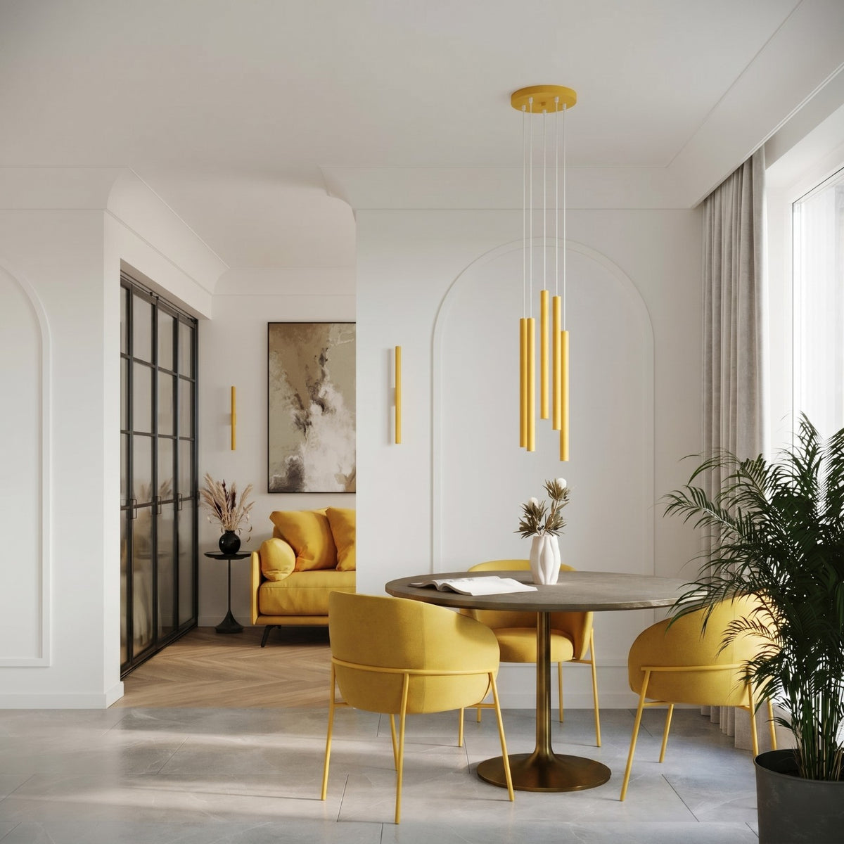 Pendant lamp PASTELO 3P yellow
