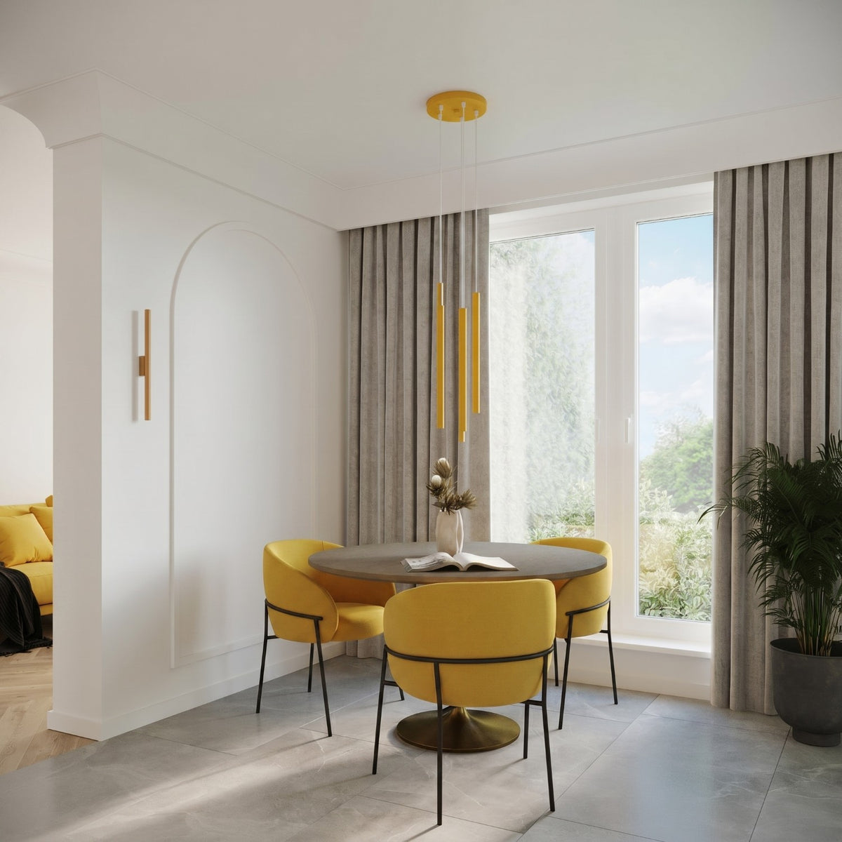 Pendant lamp PASTELO 3P yellow