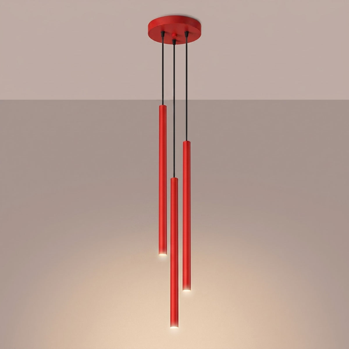 Pendant lamp PASTELO 3P red