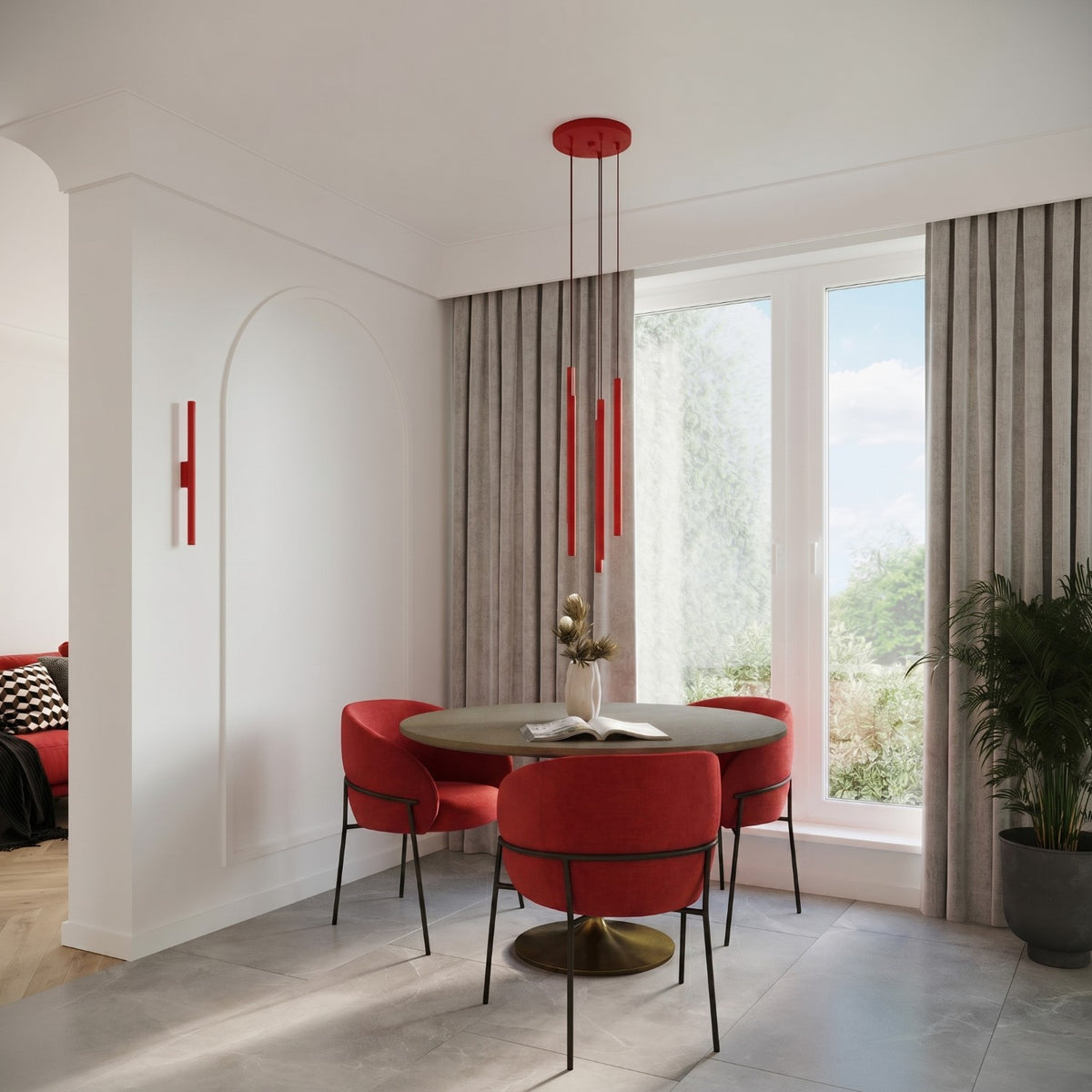 Wall lamp PASTELO 2 red