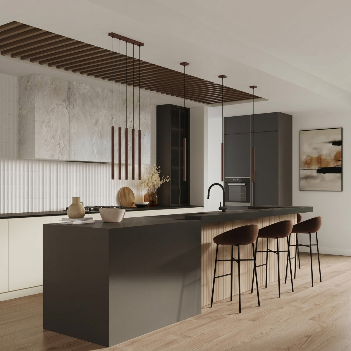 Pendant lamp PASTELO 1 brown