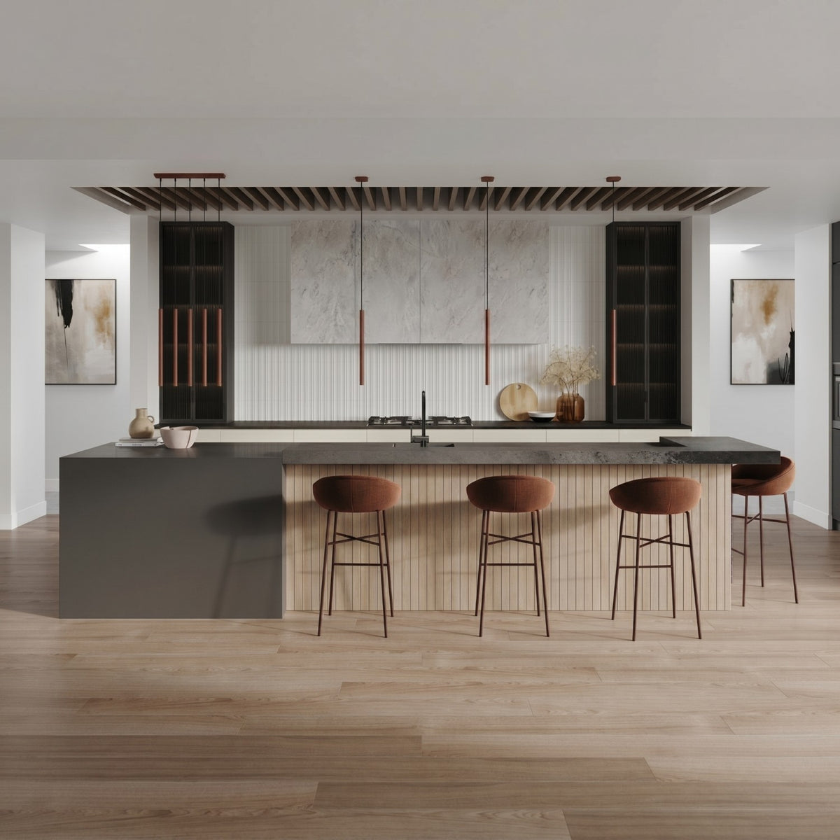 Pendant lamp PASTELO 2 brown