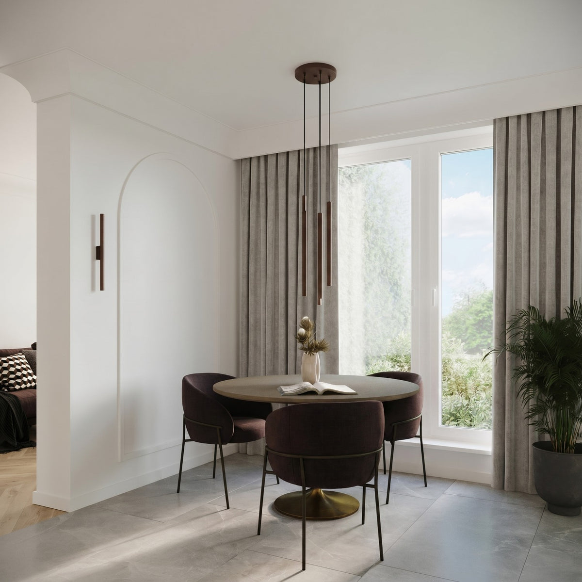 Pendant lamp PASTELO 3P brown