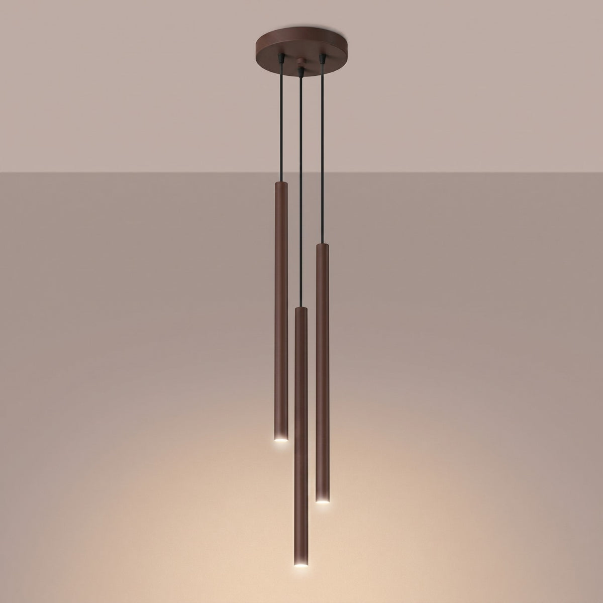 Pendant lamp PASTELO 3P brown