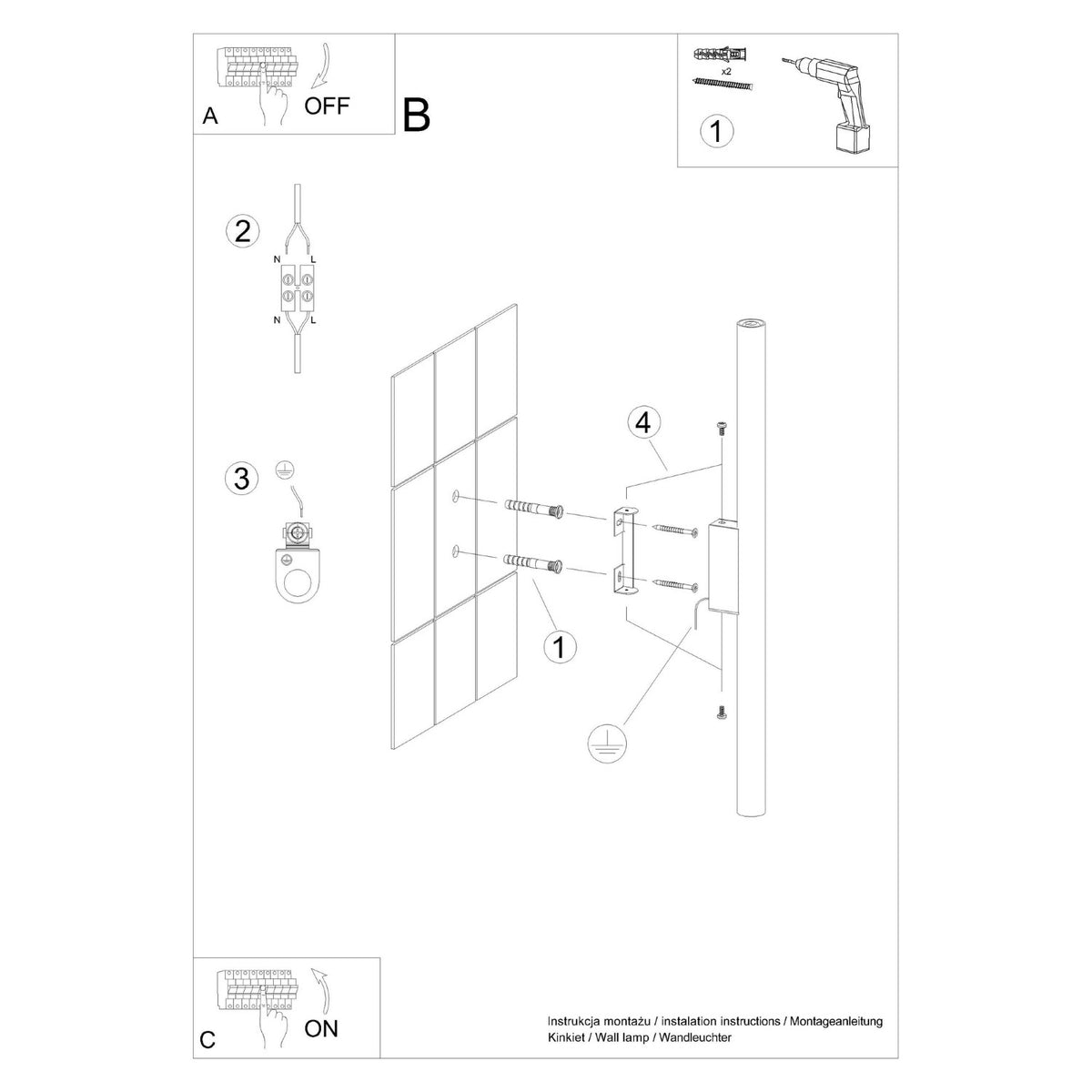 Wall lamp PASTELO 2 brown