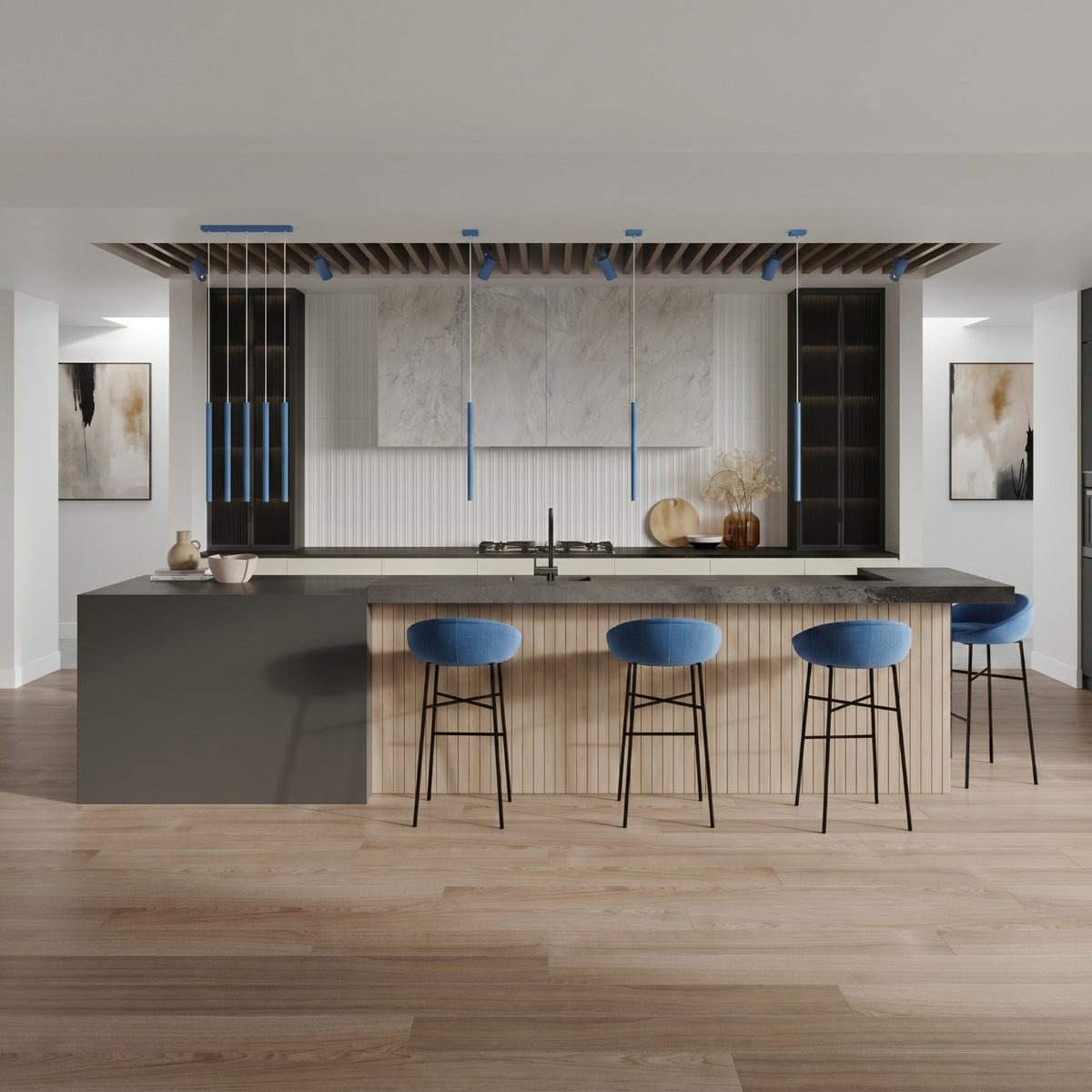 Pendant lamp PASTELO 1 azure