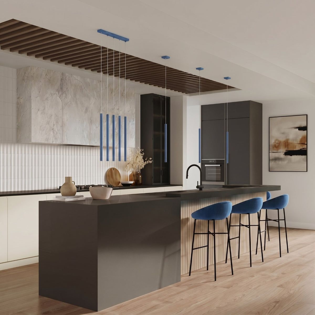 Pendant lamp PASTELO 1 azure