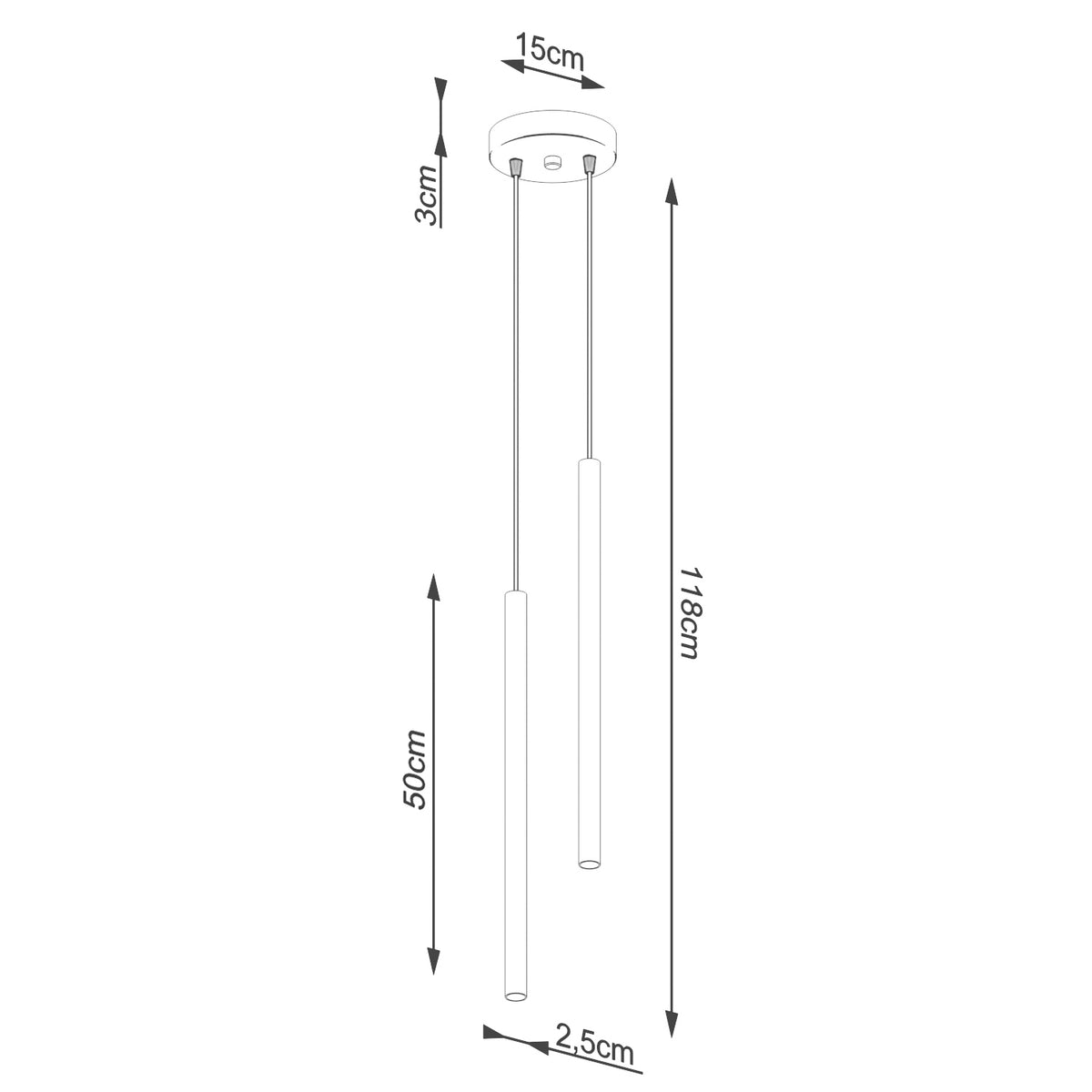 Pendant lamp PASTELO 2 azure