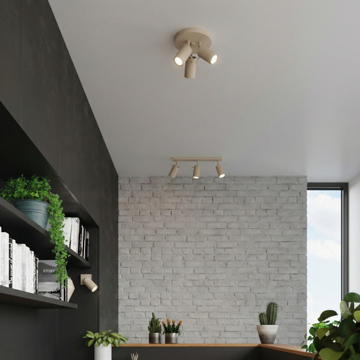 Ceiling lamp RING 3P taupe