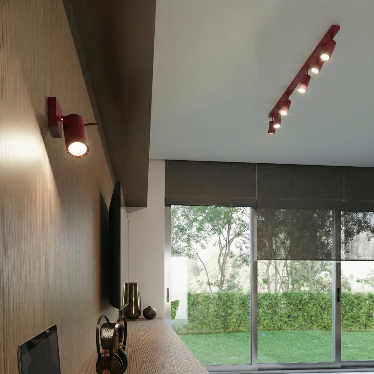 Ceiling lamp RING 2 burgundy
